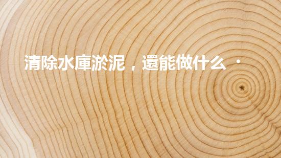 清除水庫淤泥，還能做什么？